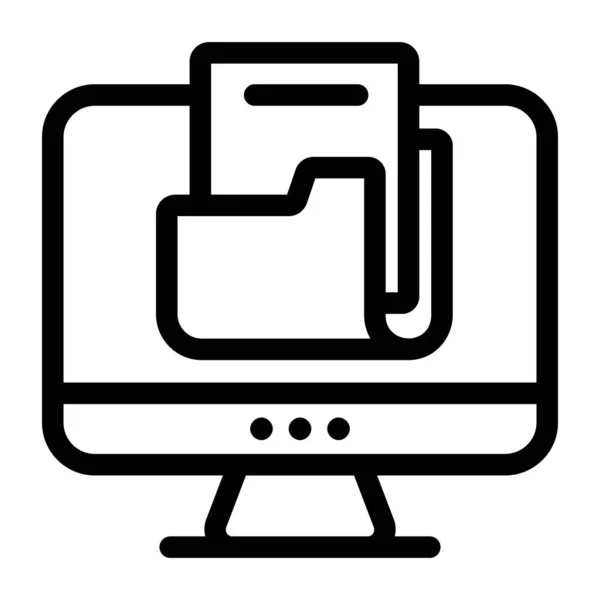 Ноутбук Папкой Значком Вектора Компьютера — стоковый вектор