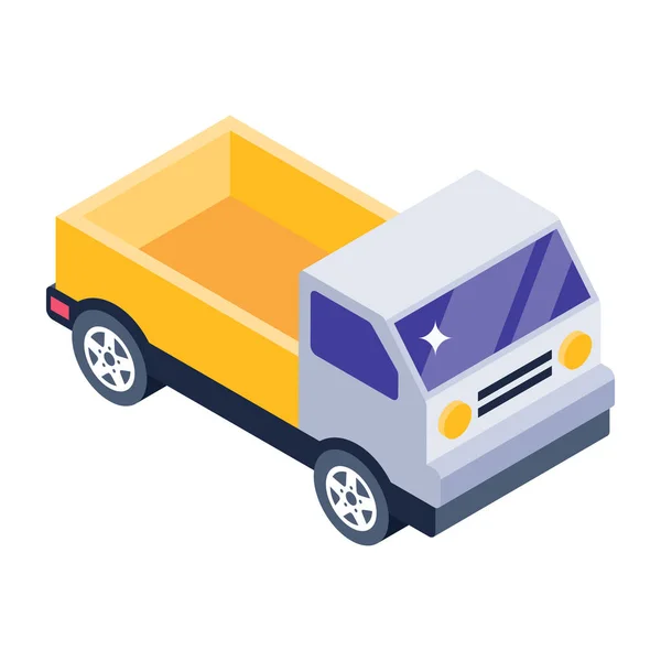 Carro Isométrico Com Caminhão Brinquedo Ilustração Vetorial — Vetor de Stock