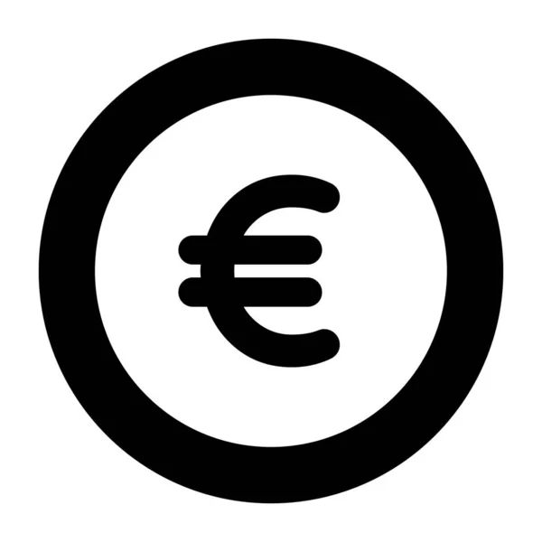 Euro Jel Ikon Egyszerű Illusztráció Érme Vektor Ikonok Web — Stock Vector