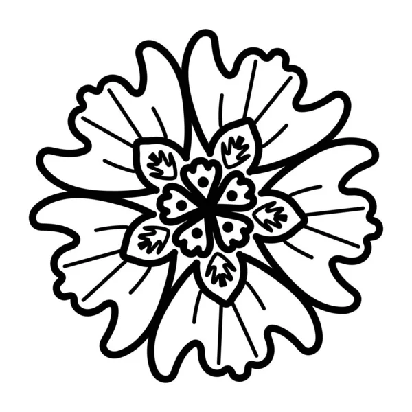 Illustration Vectorielle Fleur Monochrome — Image vectorielle