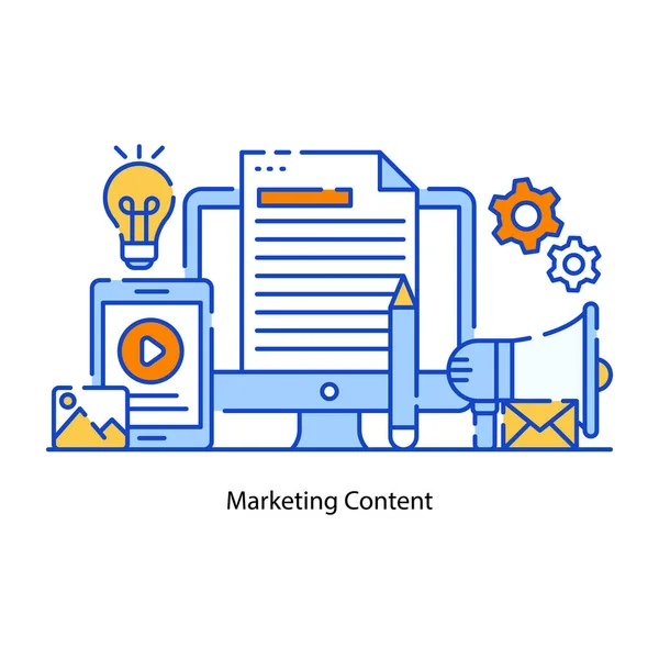 Conceito Design Plano Ilustração Vetorial Seo Ícone Marketing — Vetor de Stock