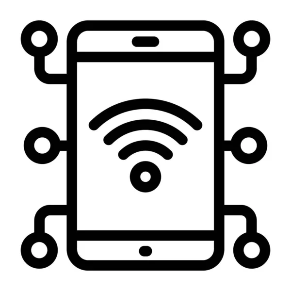 Handy Mit Wifi Zeichen Web Symbol Einfache Illustration — Stockvektor