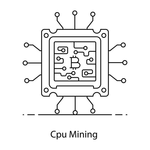 Wektor Ilustracja Cpu Górnictwo Nowoczesna Ikona — Wektor stockowy