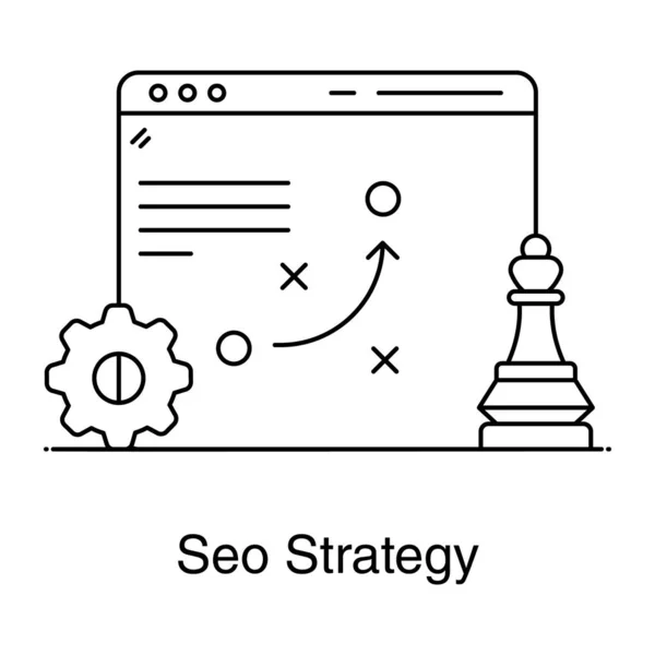 Seo Strateji Web Simgesi Vektör Illüstrasyonu — Stok Vektör
