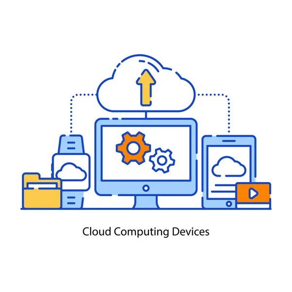云计算和技术主题隔离设计矢量说明 — 图库矢量图片