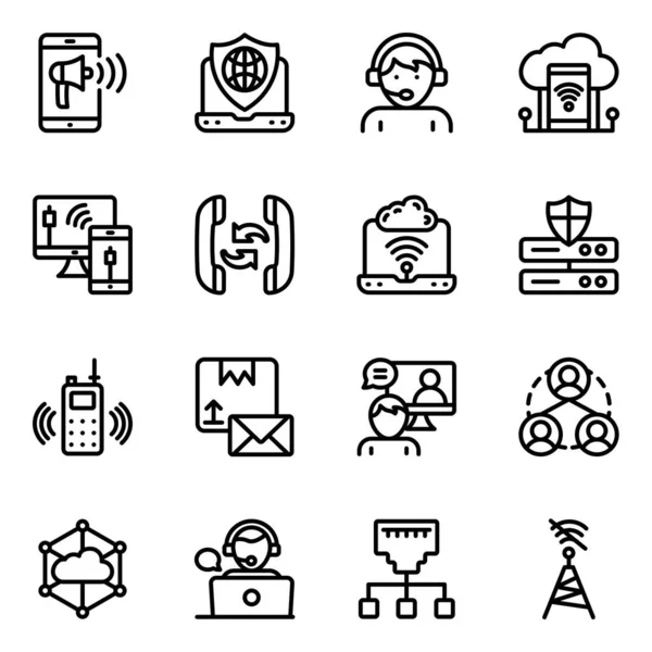 Conjunto Iconos Vectores Planos Modernos Sobre Fondo Blanco — Vector de stock