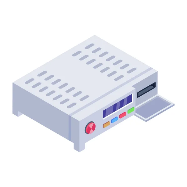 Ícone Impressora Isométrica Isolado Fundo Branco Ilustração Vetorial —  Vetores de Stock