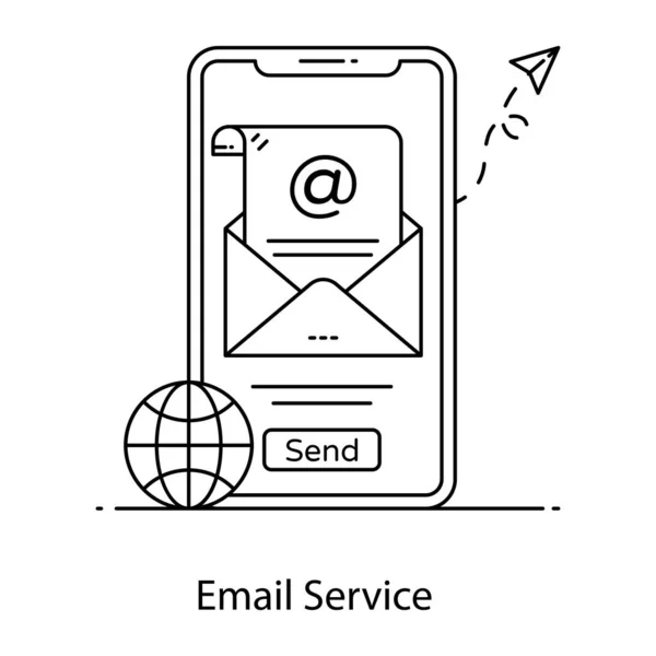 Mobilní Telefon Ikonou Mailové Linky — Stockový vektor