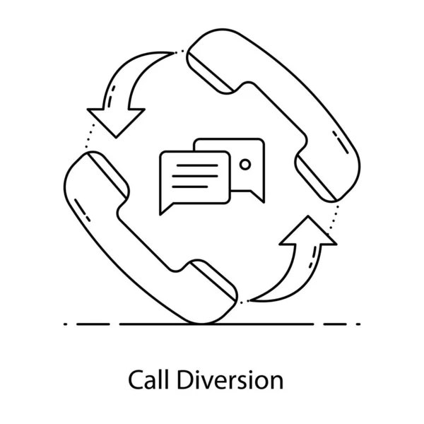 Call Center Line Icon Concept Illustration Outline Symbol Vector Sign — Archivo Imágenes Vectoriales