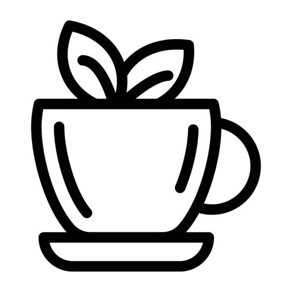 Икона Чашки Чая Контур Иллюстрации Векторных Значков Кружки Кофе Веб — стоковый вектор