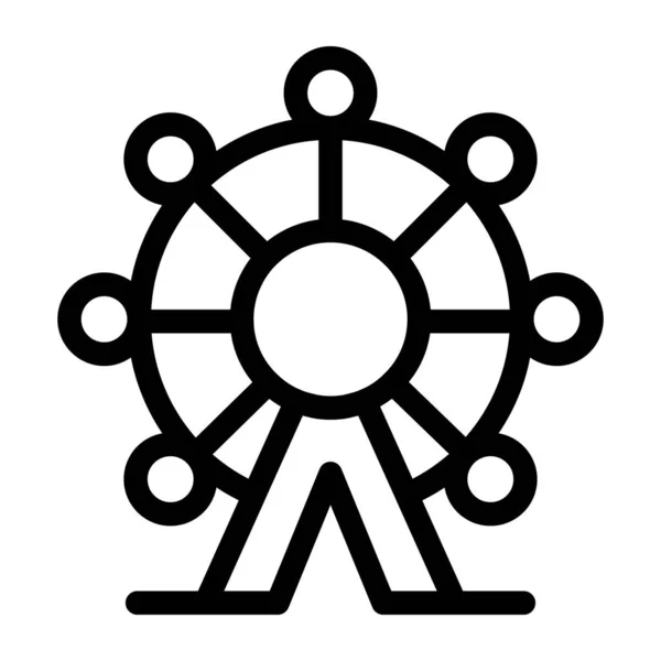 Ikona Sieci Ferris Wheel Ilustracja Wektora — Wektor stockowy