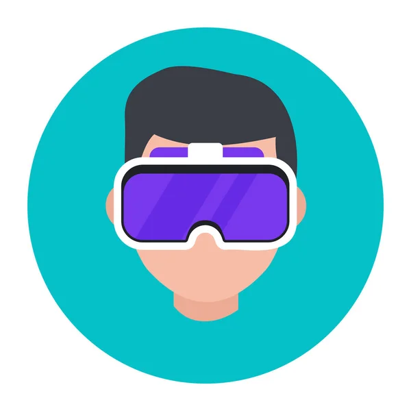 Virtual Reality Maske Symbol Flache Abbildung Der Vektor Taste Für — Stockvektor