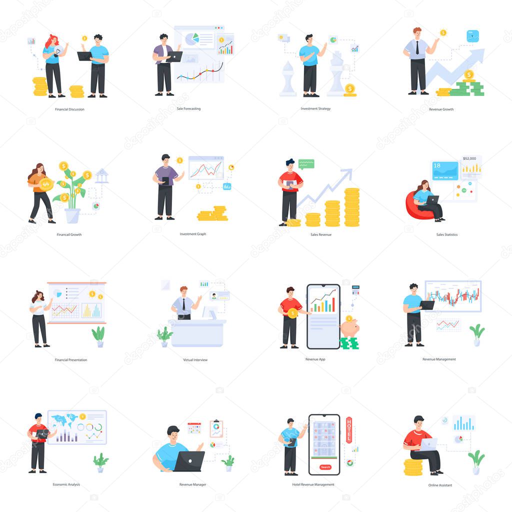 business people working together. vector illustration