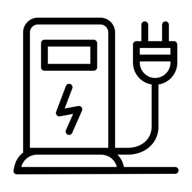 Fiş, elektrik, pil, seo, güç, cihaz, eğitim, araç. vektör illüstrasyonu