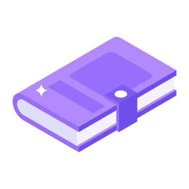 İzometrik kitap ikonu. Web tasarımı için kitap vektör sembolünün düz çizimi