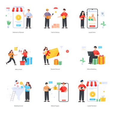 Web tasarımı için vektör simgeleri kümesi 