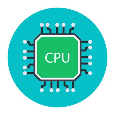 Cpu çip simgesi vektör çizimi