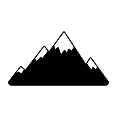 Beyaz arkaplanda izole edilmiş düz bir dağ simgesi. vektör illüstrasyonu