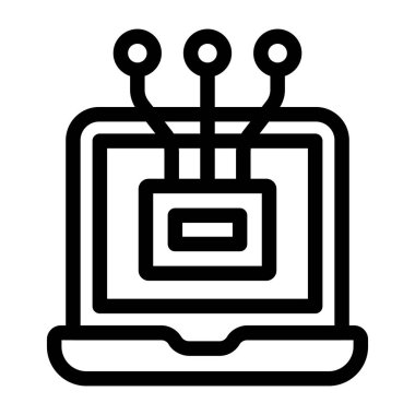 dizüstü bilgisayar ağı simgesi basit tasarım 