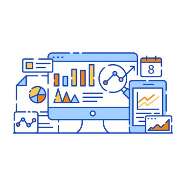 Web tasarım konsepti, seo modern simgenin vektör illüstrasyonu