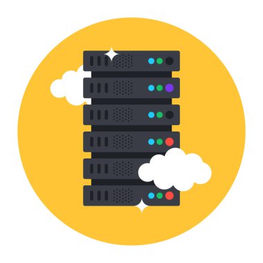 veri depolama düz vektör simgesi