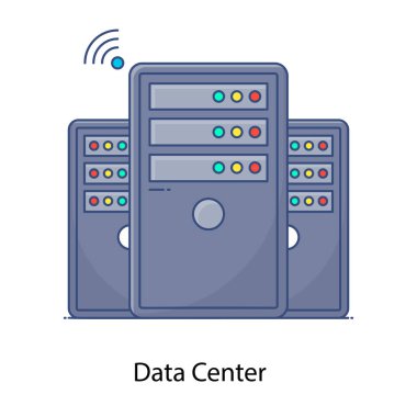Veri merkezi simgesinin vektör illüstrasyonu