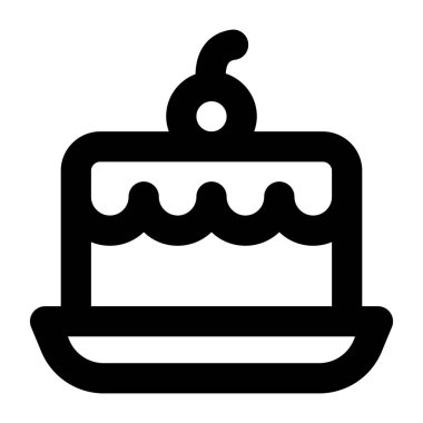 Kek. Web simgesi basit illüstrasyon