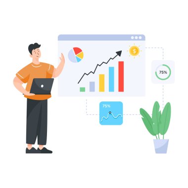 İş adamı simgesi, vektör illüstrasyonu 