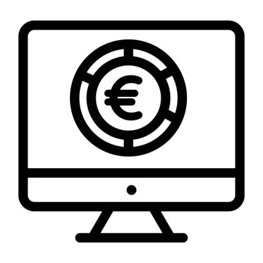 Avro sikkesi düz vektör simgesi