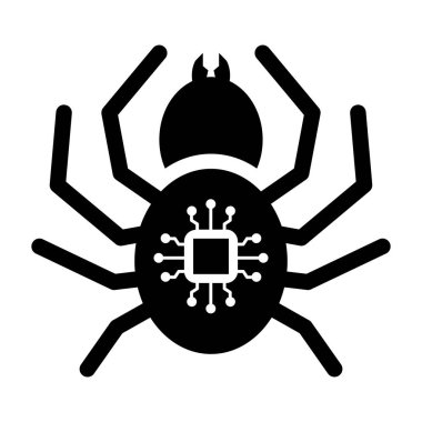 Örümcek ağı simgesi. Herhangi bir tasarım için basit hata vektör simgeleri çizimi