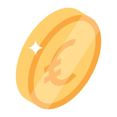 Avro sikke simgesi, vektör illüstrasyonu