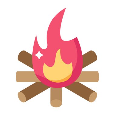 yanan alev vektörü çizimi