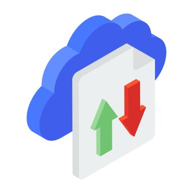 Bulut indirme simgesi. Web için ok vektör simgelerinin düz çizimi