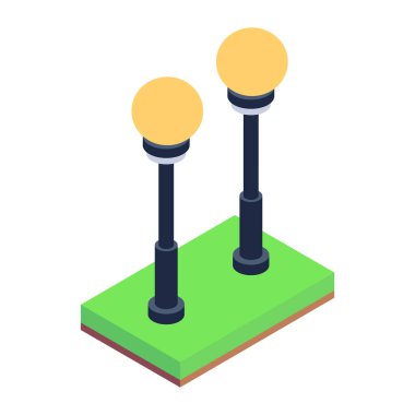 Sokak lambaları. Web simgesi basit illüstrasyon