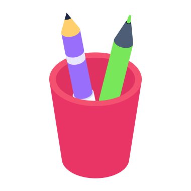 Renkli kağıt biçiminde kalem ve silgi