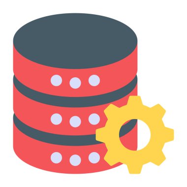 veritabanı düz simgesi. vektör illüstrasyonu