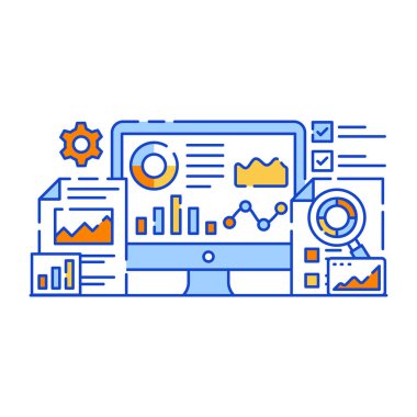 seo modern simgesinin vektör illüstrasyonu