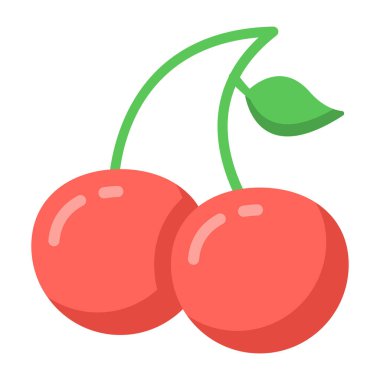 Kiraz ikonu. Web için kiraz vektör simgelerinin basit çizimi
