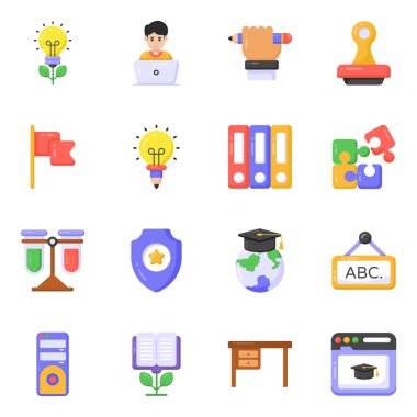 iş ve finans daire simgeleri ayarlandı. vektör illüstrasyonu