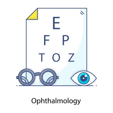 Vektör çizimi. eyechart düz tasarım biçimi.