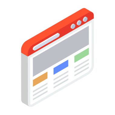 Tarayıcı. Web simgesi illüstrasyonu