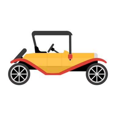 Bir retro arabanın vektör illüstrasyonu