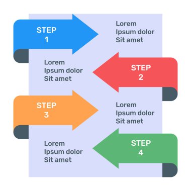 İş akışı düzeni, diyagram, sayı seçenekleri, web tasarımı için iş bilgi grafiklerinin vektör çizimi şablonu 