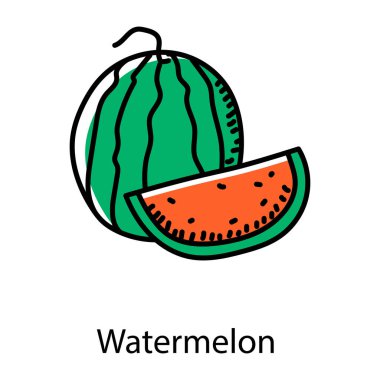 Karpuz ikonu. vektör illüstrasyonu