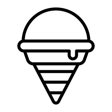 Dondurma ikonu. Web tasarımı için koni vektör simgelerinin özet çizimi