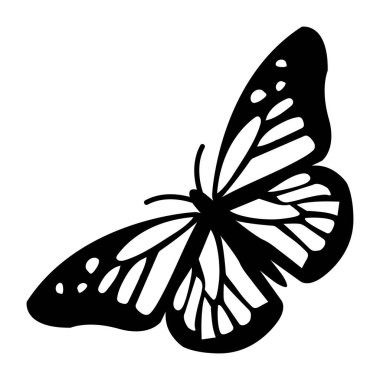 Beyaz arkaplanda kelebek böceği çizimi