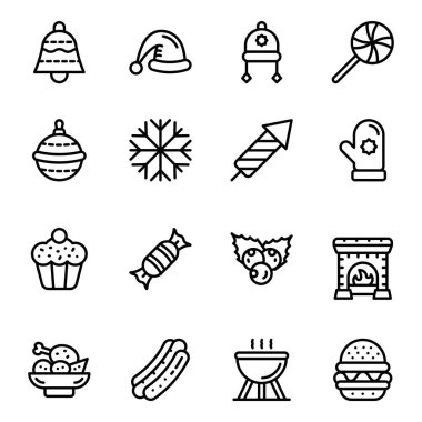 Yiyecek ve içecek ikonunun vektör illüstrasyonu