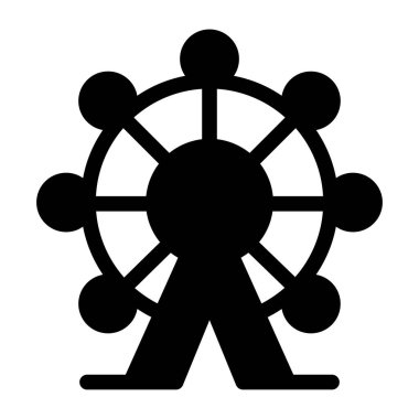 Dönme dolap ağ simgesi, vektör illüstrasyonu