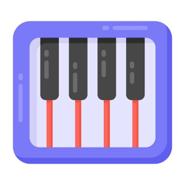 piyano klavyesi simgesi. Web için müzikal sentezleyici vektör simgelerinin düz çizimi