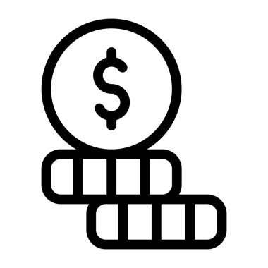 Para çantası ikon vektörü. İnce çizgi işareti. izole edilmiş sınır sembolü çizimi